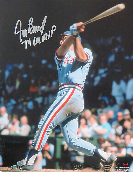 Jeff Burroughs Signed Texas Rangers Action 8x10 Photo w/74 AL MVP - SS COA