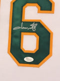 FRAMED JASON GIAMBI AUTOGRAPHED SIGNED OAKLAND A'S JERSEY JSA COA