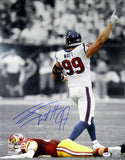 J.J. JJ WATT AUTOGRAPHED SIGNED FRAMED 16X20 PHOTO HOUSTON TEXANS JSA 155025