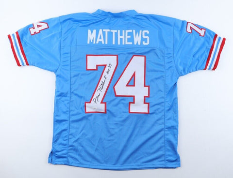 Bruce Matthews Signed Houston Oilers Jersey (JSA) 14xPro Bowl O-Line (1988-2001)