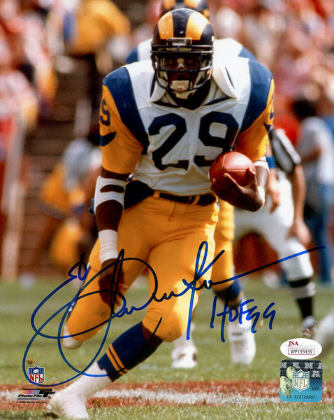 Eric Dickerson Autographed Los Angeles Rams 8x10 Photo HOF JSA 48527