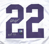 Paul Krause Autographed White Pro Style Jersey w/HOF- Beckett W Hologram *Silver