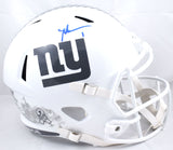 Malik Nabers Autographed Giants F/S Salute 2024 Speed Helmet - Fanatics *Blue