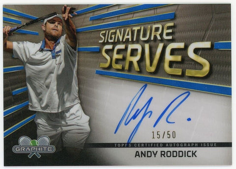 2024 Topps Graphite Tennis Signature Serves Andy Roddick Auto Blue Refractor /50