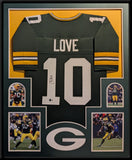 FRAMED GREEN BAY PACKERS JORDAN LOVE AUTOGRAPHED SIGNED JERSEY BECKETT HOLO