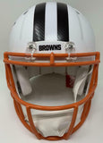 BAKER MAYFIELD Autographed Browns White Matte Speed Authentic Helmet FANATICS