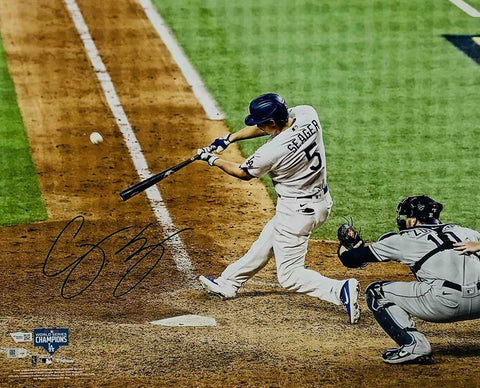 COREY SEAGER Autographed 2020 World Series Champ 16" x 20" Photograph FANATICS