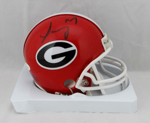 Sony Michel Autographed Georgia Bulldogs Mini Helmet- JSA W Auth *Black