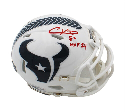 Andre Johnson Signed Houston Texans Speed STS3 NFL Mini Helmet with "HOF 24"