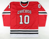 Patrick Sharp Signed Chicago Blackhawk Jersey (Beckett COA) 3xStanley Cup Champ