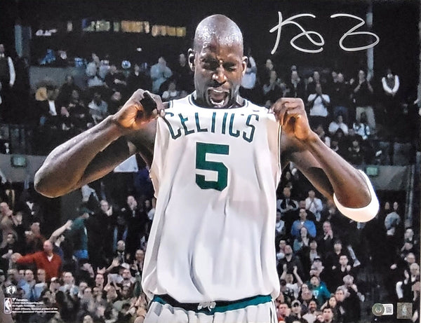 Kevin Garnett Autographed Boston Celtics 16x20 Photo Beckett Witnessed