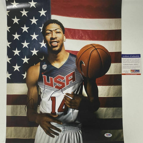 Autographed/Signed ANTHONY DAVIS LA Lakers USA Olympics 16x20 Photo PSA/DNA COA