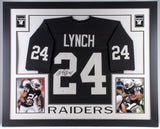 Marshawn Lynch Signed Oakland Raiders 35x43 Custom Framed Jersey (Beckett COA)