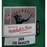 Joe Namath Signed New York Jets Green Mitchell & Ness XL Jersey Beckett 48618