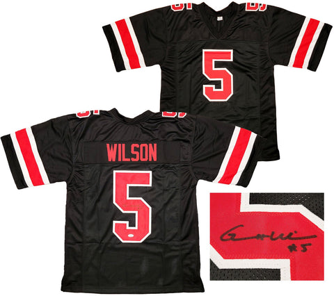 OHIO STATE BUCKEYES GARRETT WILSON AUTOGRAPHED BLACK JERSEY JSA STOCK #201972