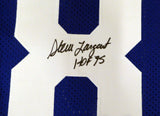 SEATTLE SEAHAWKS STEVE LARGENT AUTOGRAPHED BLUE JERSEY "HOF 95" BECKETT 124674