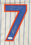 Ed Kranepool Signed New York Jersey "1969 World Champs" and "Miracle Mets" (JSA)