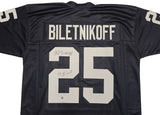 RAIDERS FRED BILETNIKOFF AUTOGRAPHED BLACK JERSEY SB XI MVP BECKETT 230002