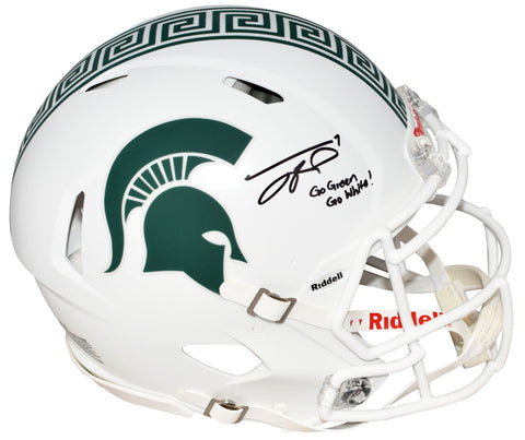 JAYDEN REED SIGNED MICHIGAN STATE SPARTANS WHITE AUTHENTIC SPEED HELMET BECKETT