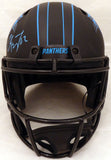 CHRISTIAN MCCAFFREY AUTOGRAPHED PANTHERS BLACK ECLIPSE FULL SIZE HELMET 185909