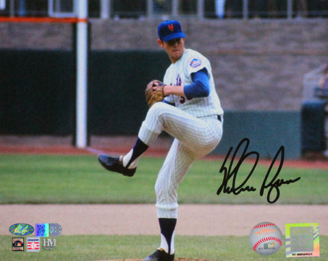 Nolan Ryan Autographed New York Mets 8x10 Wind Up Photo- AIV Hologram