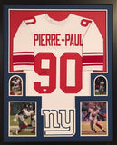 FRAMED JASON PIERRE-PAUL AUTOGRAPHED SIGNED NEW YORK GIANTS JERSEY JSA COA