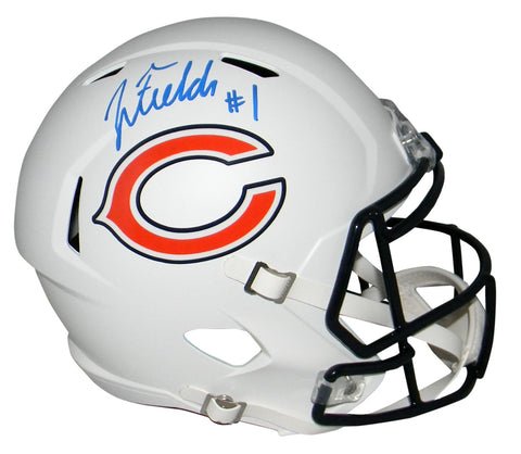 JUSTIN FIELDS AUTOGRAPHED SIGNED CHICAGO BEARS WHITE FULL SIZE HELMET BECKETT