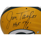 Jim Taylor Autographed/Signed Green Bay Packers TK Helmet HOF JSA 46047