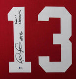 Tua Tagovailoa Signed Alabama Crimson Tide Framed Red XL Jersey BAS 31074