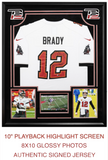 TOM BRADY Autographed "SB LV MVP" Framed Nike Limited Jersey w/ Monitor FANATICS