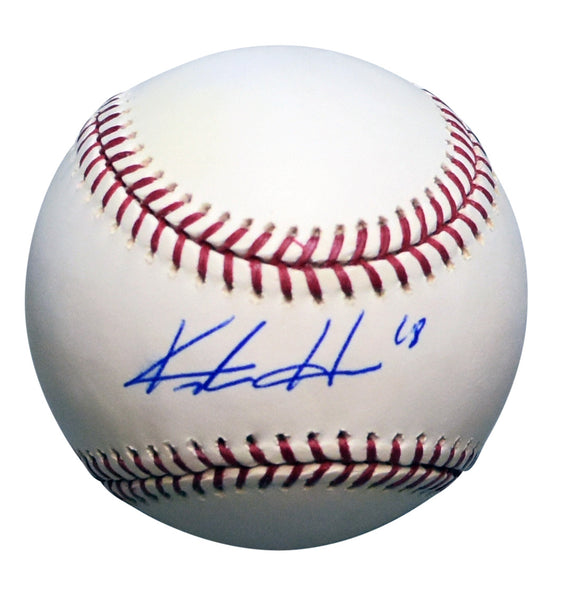 KESTON HIURA SIGNED MILWAUKEE BREWERS RAWLINGS OFFICIAL MLB BASEBALL BECKETT