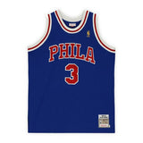 ALLEN IVERSON Autographed Philadelphia 76ers Authentic Blue Jersey FANATICS