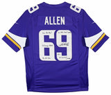 Vikings Jared Allen "5x Insc" Signed Purple Nike Limited Jersey BAS Witnessed