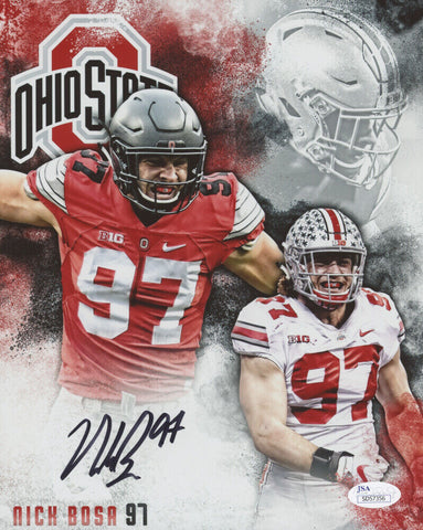 Nick Bosa Signed Ohio State Buckeyes 8x10 Photo (JSA COA) OSU Star Defensive End