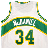 SEATTLE SUPERSONICS XAVIER MCDANIEL AUTOGRAPHED WHITE JERSEY X-MAN MCS 202419