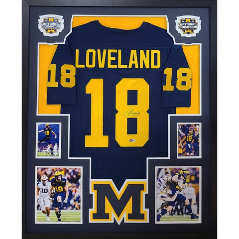 Colston Loveland Autographed Signed Framed Michigan Nat Champ Jersey BECKETT