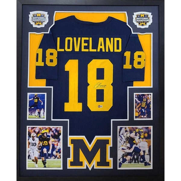 Colston Loveland Autographed Signed Framed Michigan Nat Champ Jersey BECKETT