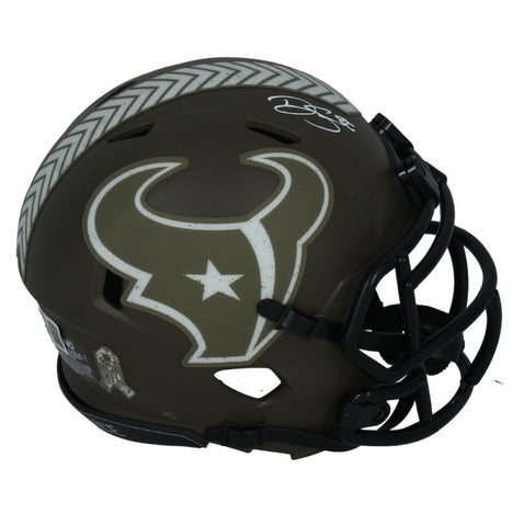 Dalton Schultz Autographed Houston Texans 2022 STS Speed Mini Helmet Beckett