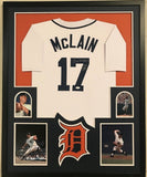 FRAMED DENNY MCLAIN AUTOGRAPHED SIGNED INSCRIBED DETROIT TIGERS JERSEY JSA COA