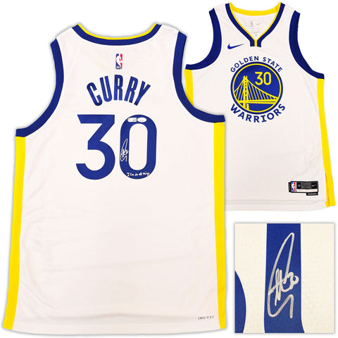 WARRIORS STEPHEN CURRY AUTOGRAPHED NIKE JERSEY 48 I CAN DO ALL THINGS JSA 235507