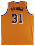 Kurt Rambis Authentic Signed Yellow Pro Style Jersey Autographed BAS Witnessed