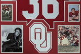 FRAMED OKLAHOMA SOONERS STEVE OWENS AUTOGRAPHED SIGNED JERSEY JSA COA