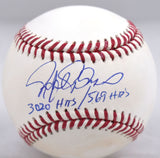 Rafael Palmeiro Signed Rawlings OML Baseball w/3020 Hits 569 HR'S-Beckett W Holo