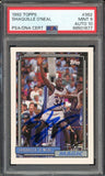 1992 Topps #362 Shaquille O'Neal RC Rookie Magic On Card PSA 9/10 Auto MINT