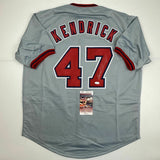 Autographed/Signed HOWIE KENDRICK Washington Grey Baseball Jersey JSA COA Auto