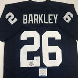 Autographed/Signed Saquon Barkley Penn State Blue College Jersey Beckett COA