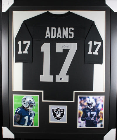 DAVANTE ADAMS (Raiders black TOWER) Signed Autographed Framed Jersey Beckett