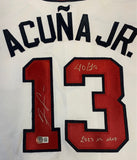 Ronald Acuna Jr Autographed Atlanta Braves Nike Jersey 2023 NL MVP 40/70 Beckett