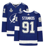 STEVEN STAMKOS Autographed Stanley Cup Patch Authentic Adidas Jersey FANATICS