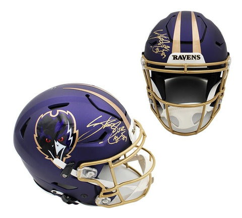 Steve Smith Sr Signed Ravens Speed Flex Authentic ALT Purple Helmet "Agent 89"